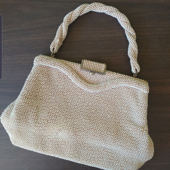 Vintage 50s Lumured Petite Bead Purse - Picture 2 of 8